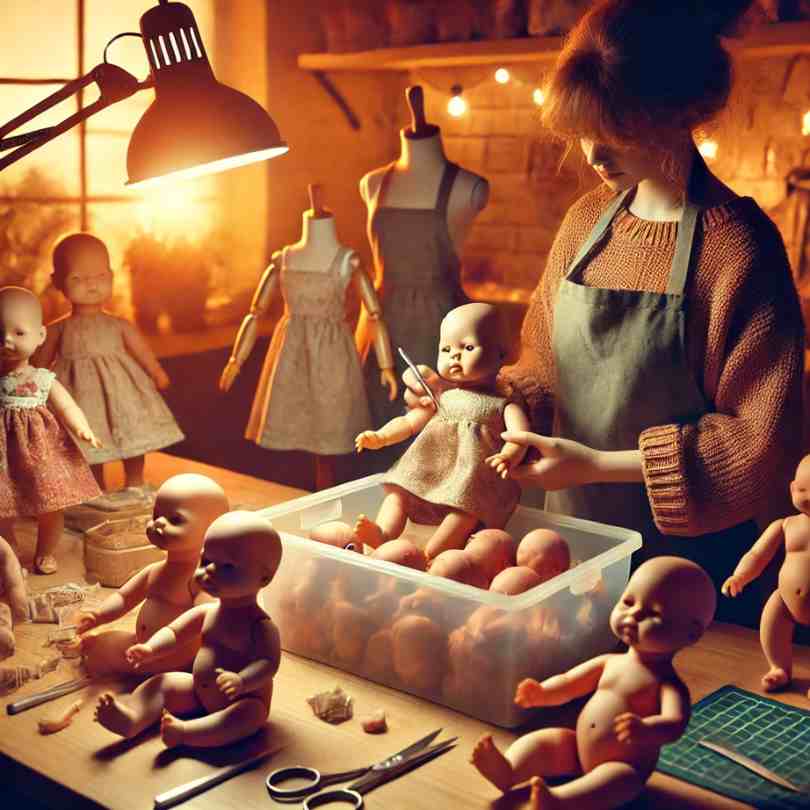 El paso de montaje y vestido de las muñecas