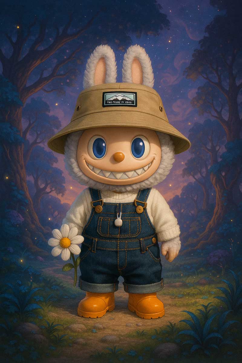 	Imagen ilustrativa de la réplica de Labubu Fall In Wild con precio y compra en AliExpress.